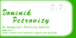 dominik petrovity business card